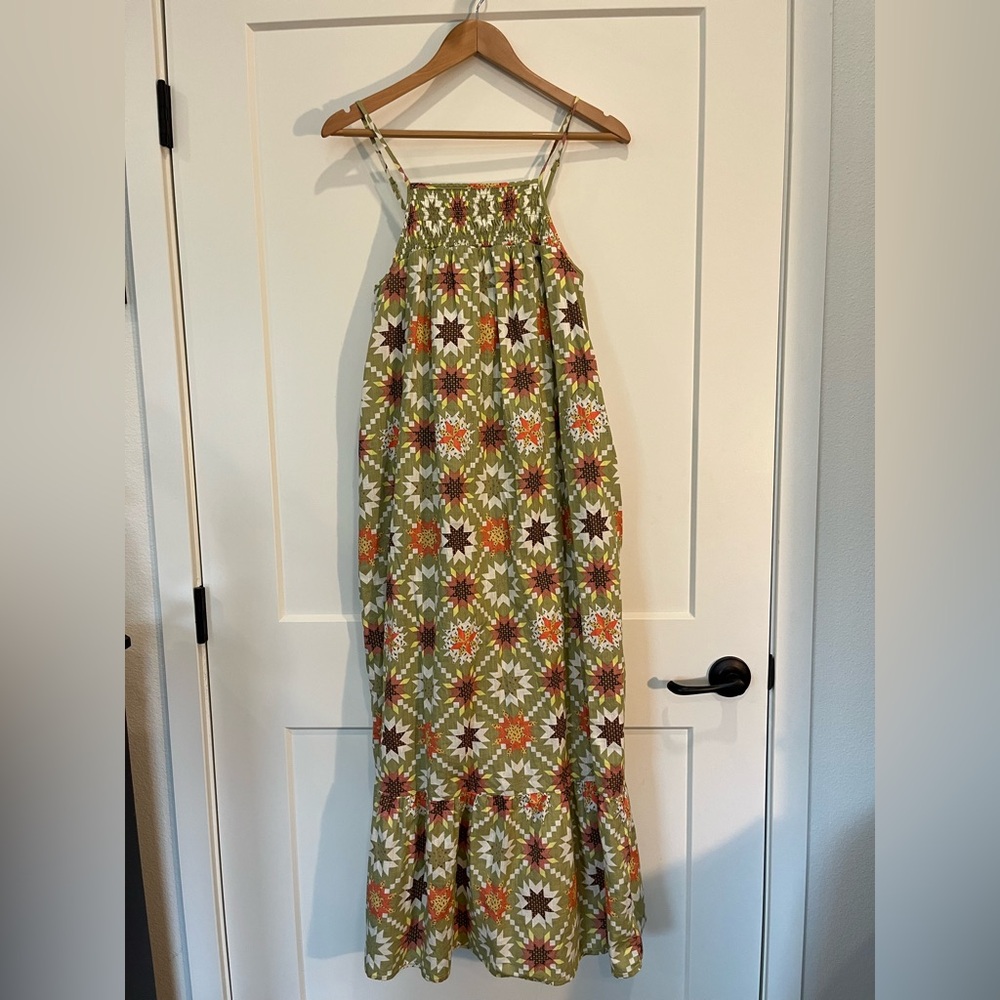 Universal Thread Olive Green Floral Maxi Dress